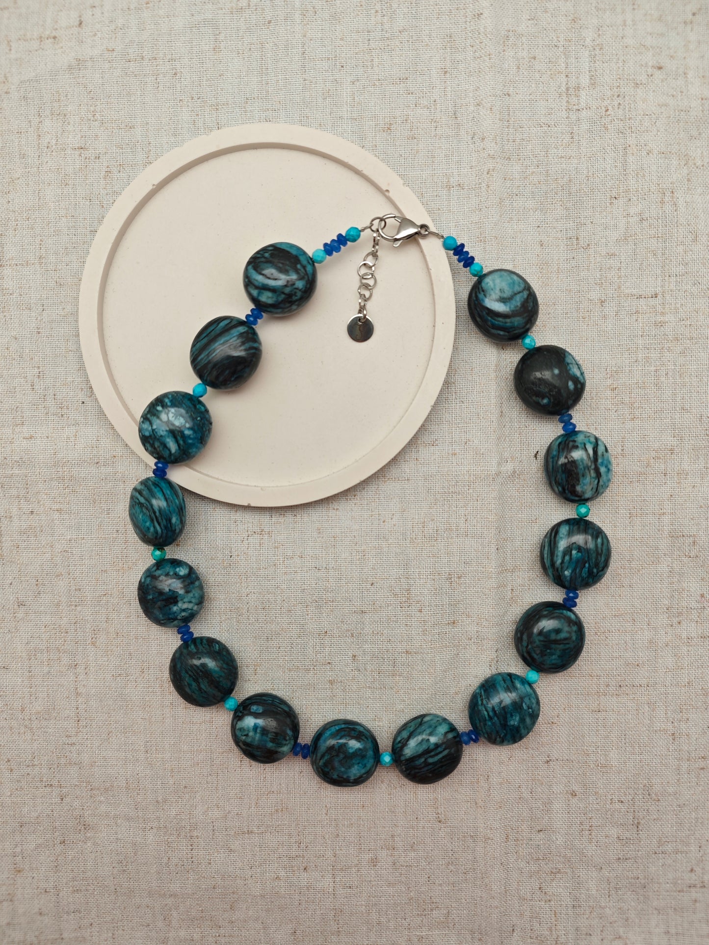 Collier Jaspe bleu