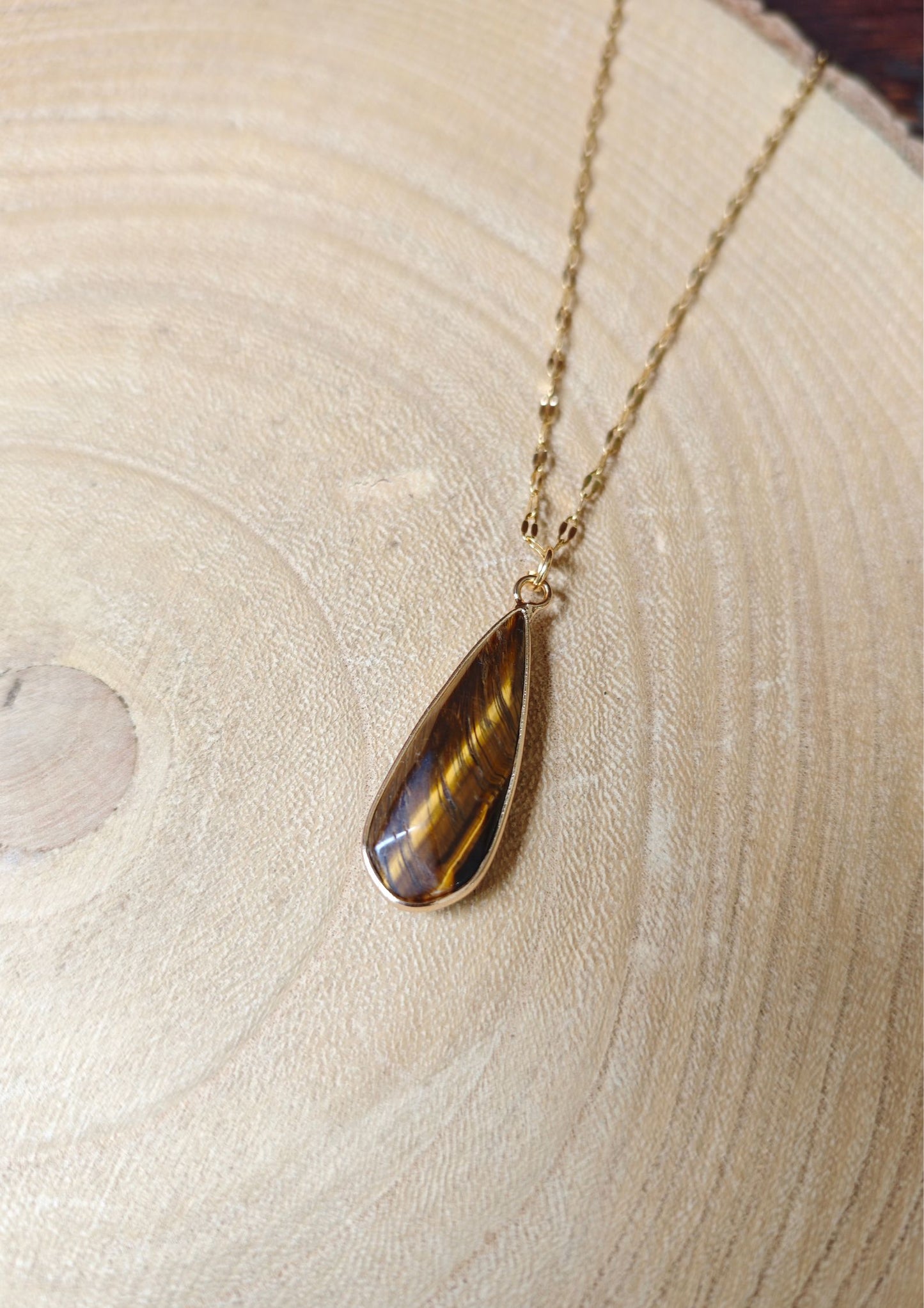 Collier goutte œil de tigre