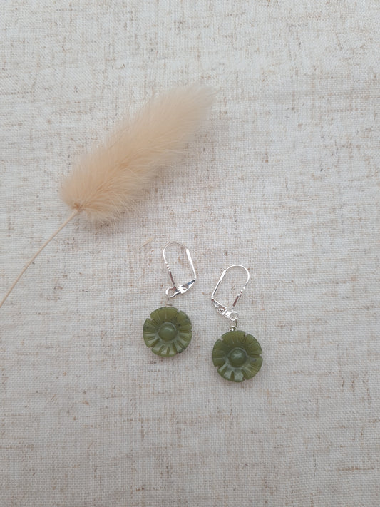 Boucles d'oreilles fleur serpentine