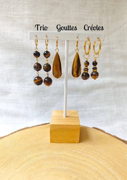 Boucles d'oreilles Oeil de tigre