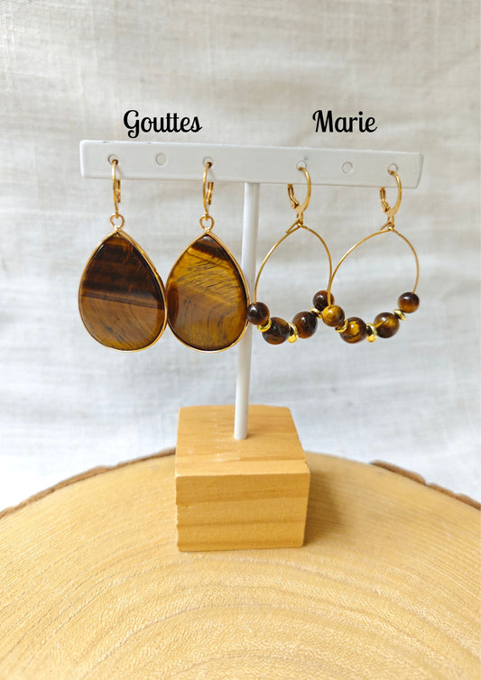 Boucles d'oreilles Oeil de tigre