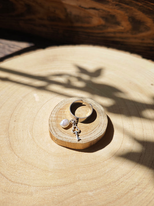 Bague Clé Perle de culture
