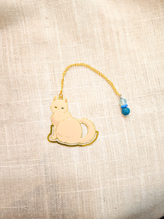 Marque-pages chat blanc