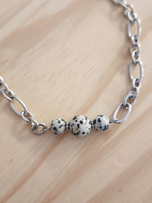 Collier Jaspe dalmatien