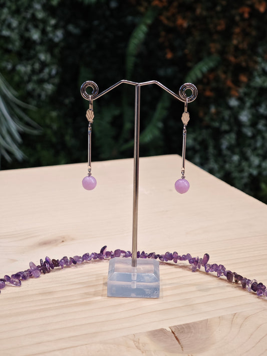 Boucles d'oreilles Agate violette