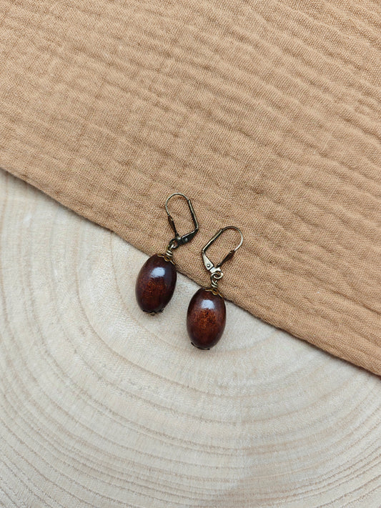 Boucles d'oreilles Bois