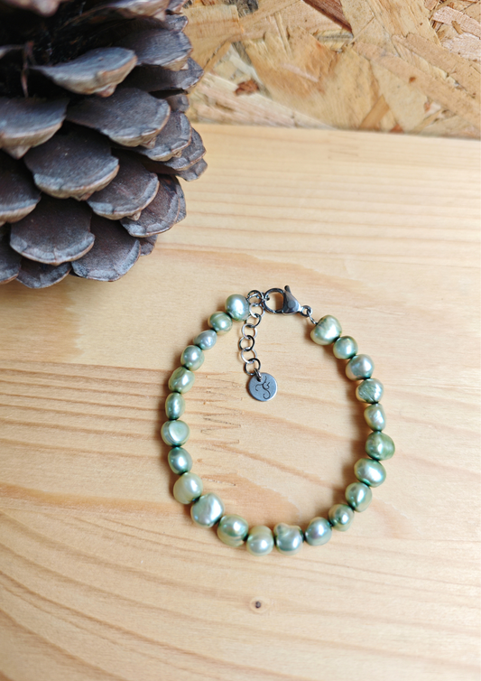 Bracelet perles de culture de couleur