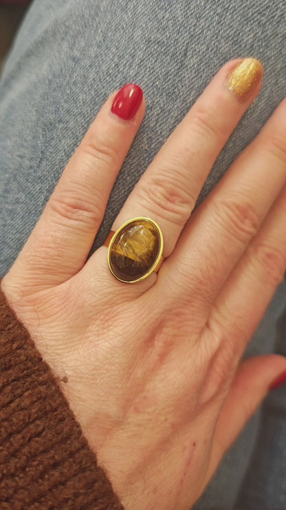 Bague pierre Oeil de tigre