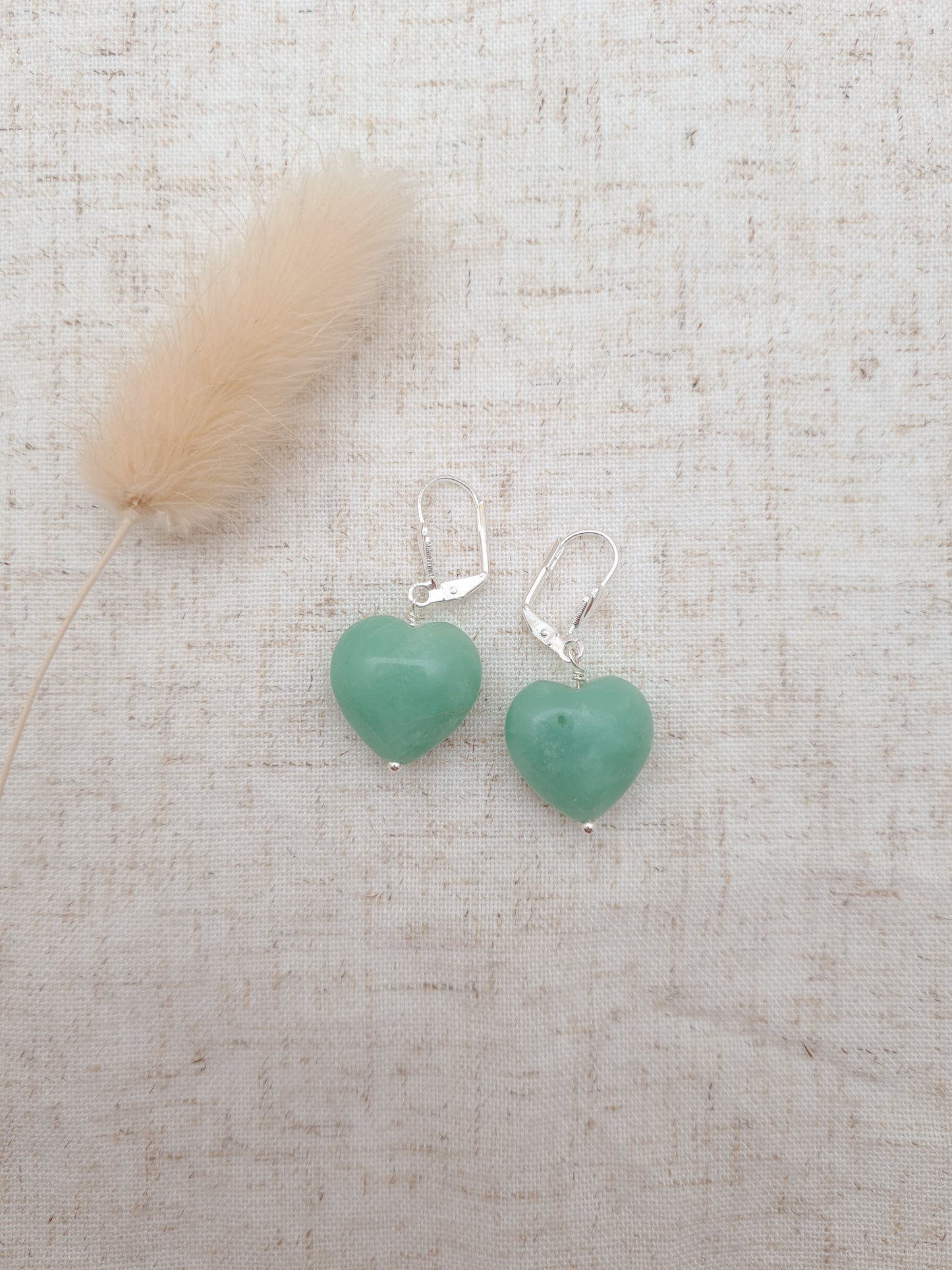 Boucles d'oreilles coeur Calcedoine