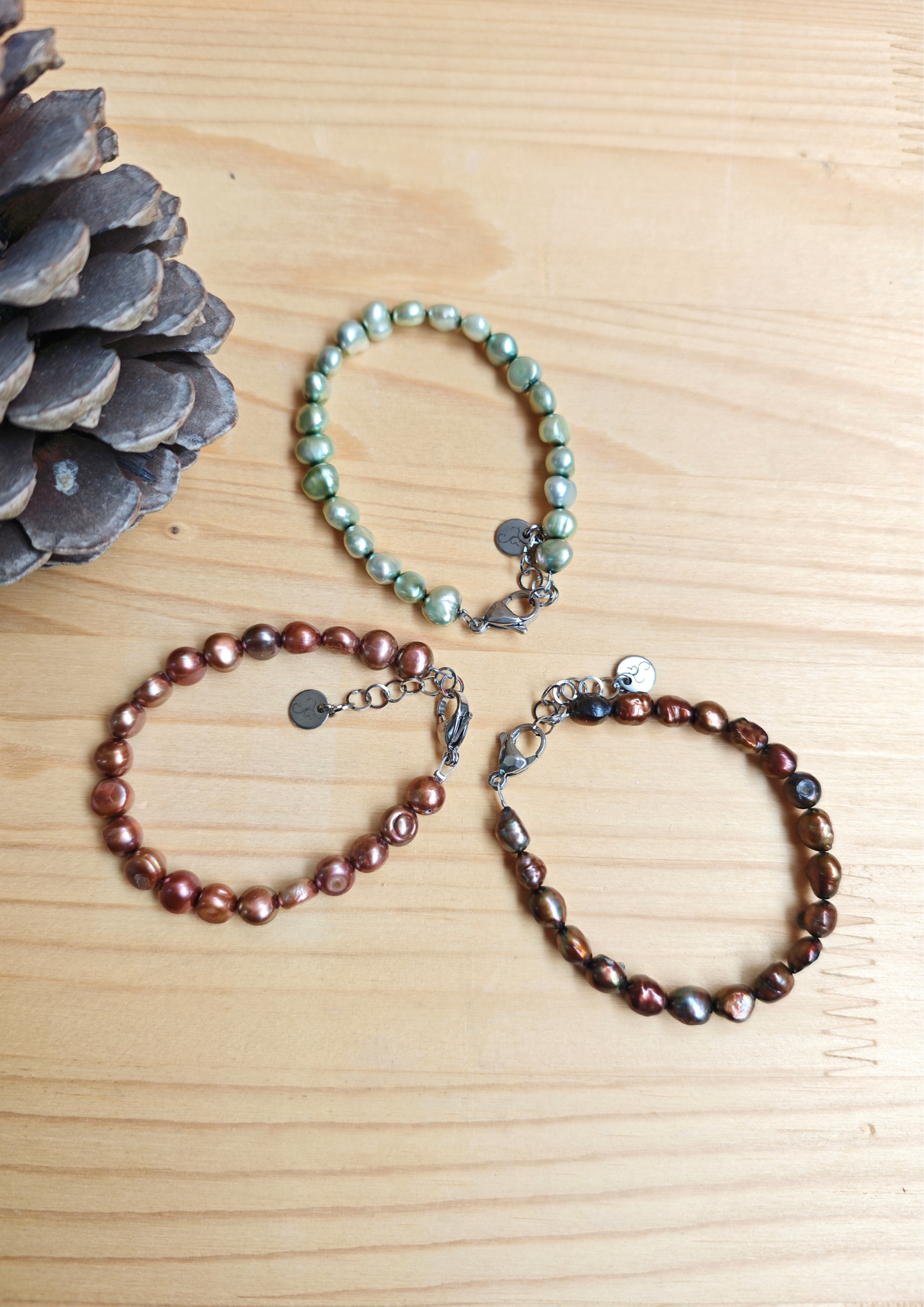 Bracelet perles de culture de couleur